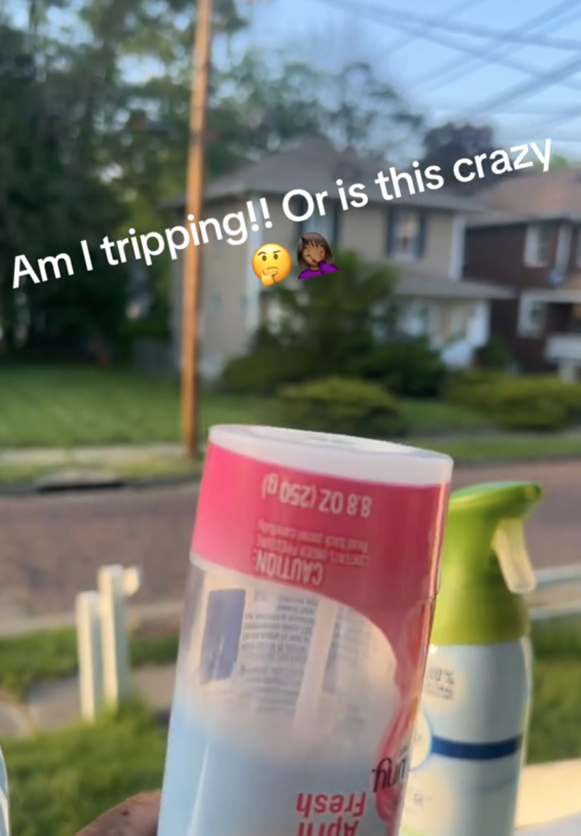 Upside down Febreeze container full of air